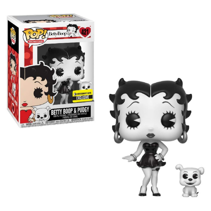 Betty Boop & Pudgy  (B&W)